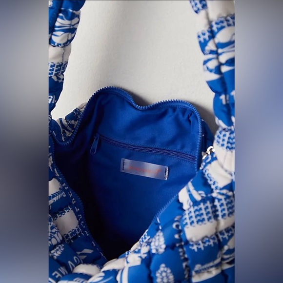 NWT Free People Movement Printed Carryall Tote Bag in Sailing Club Blue Logo - Picture 4 of 9
